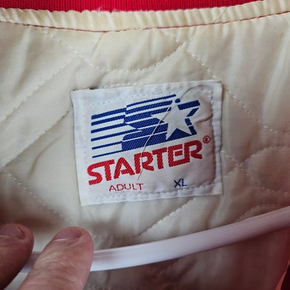 Vintage 90s University Las Vegas UNLV Rebels Satin Jacket Starter XL Made in USA - Picture 8 of 11